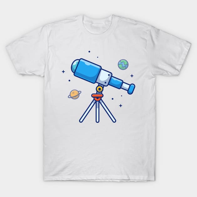 Telescope space cartoon T-Shirt by Catalyst Labs